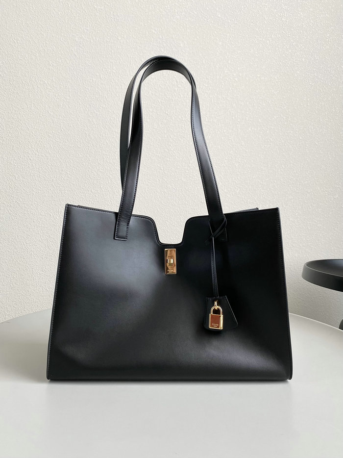 Celine Cabas 16 In Smooth Calfskin Black C35309