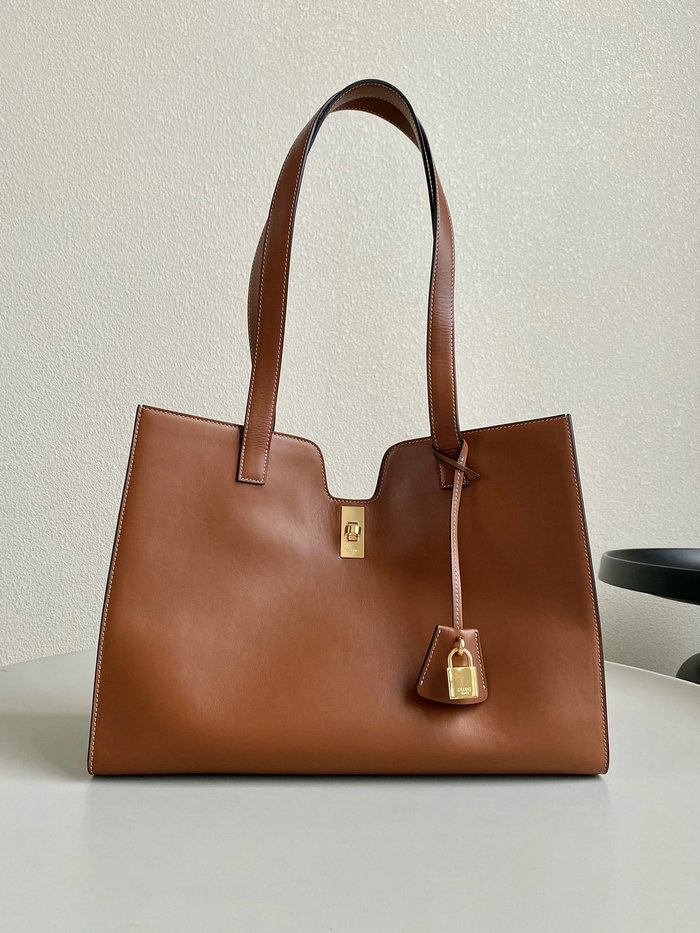 Celine Cabas 16 In Smooth Calfskin Brown C35309