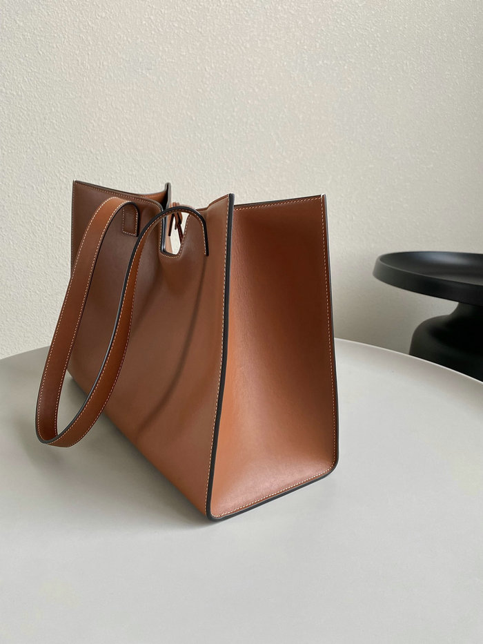 Celine Cabas 16 In Smooth Calfskin Brown C35309