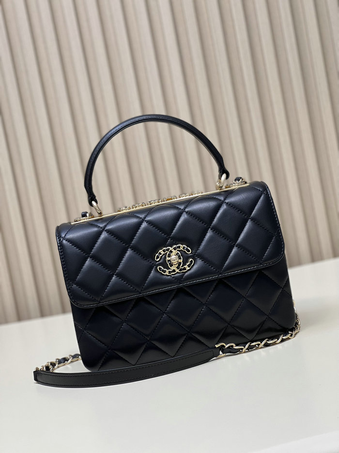 Chanel Flap Bag With Top Handle Black A92236