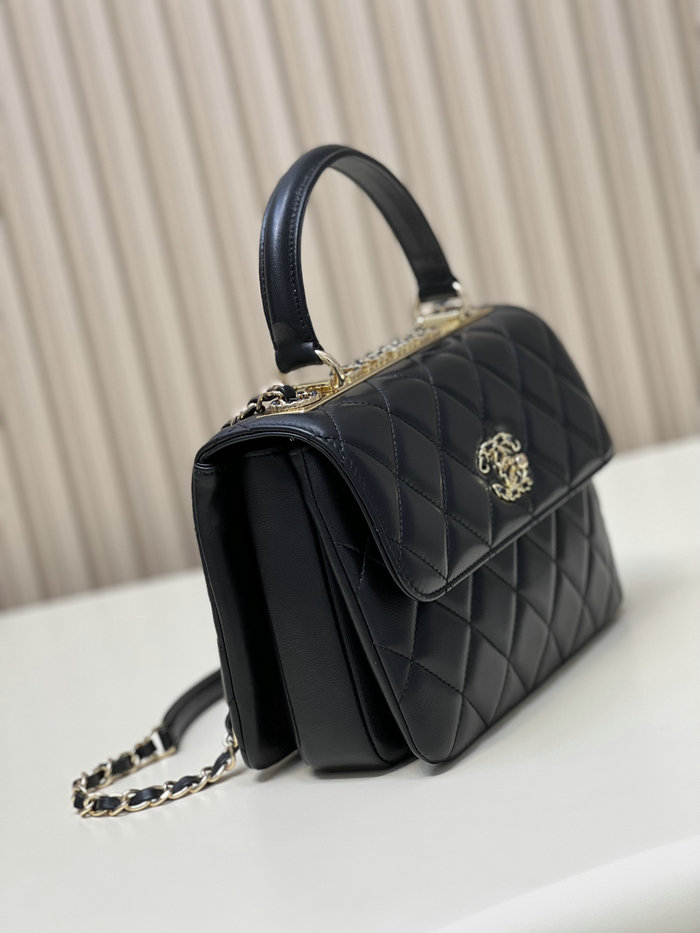 Chanel Flap Bag With Top Handle Black A92236