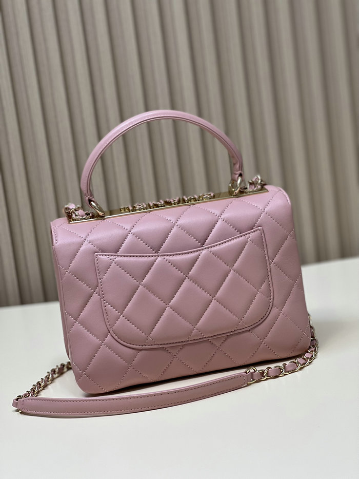 Chanel Flap Bag With Top Handle Pink A92236