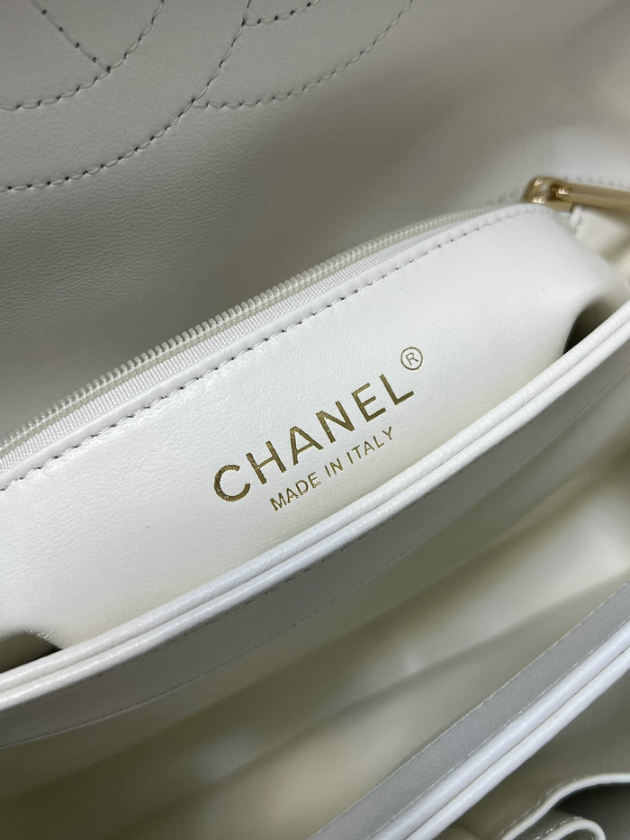 Chanel Flap Bag With Top Handle White A92236