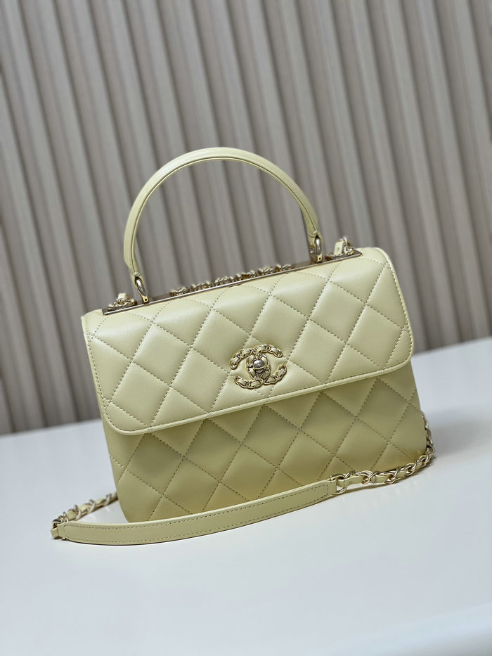 Chanel Flap Bag With Top Handle Yellow A92236