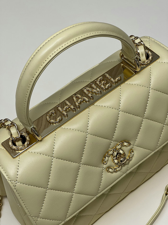 Chanel Flap Bag With Top Handle Yellow A92236