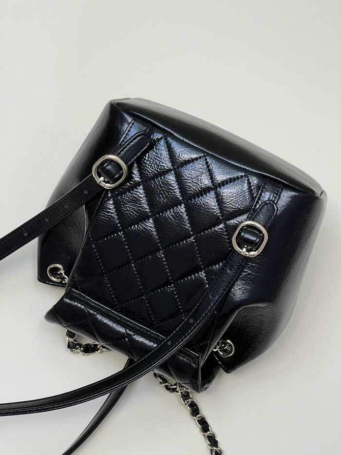 Chanel Shiny Calfskin Duma Backpack Black AS2908