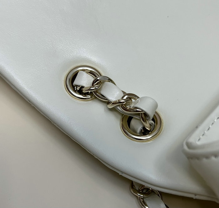 Chanel Shiny Calfskin Duma Backpack White AS2908