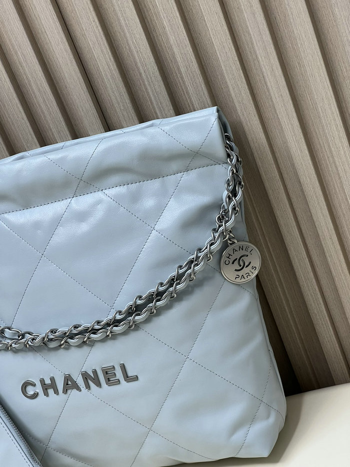 Chanel Shiny Calfskin Small Handbag Blue AS3260