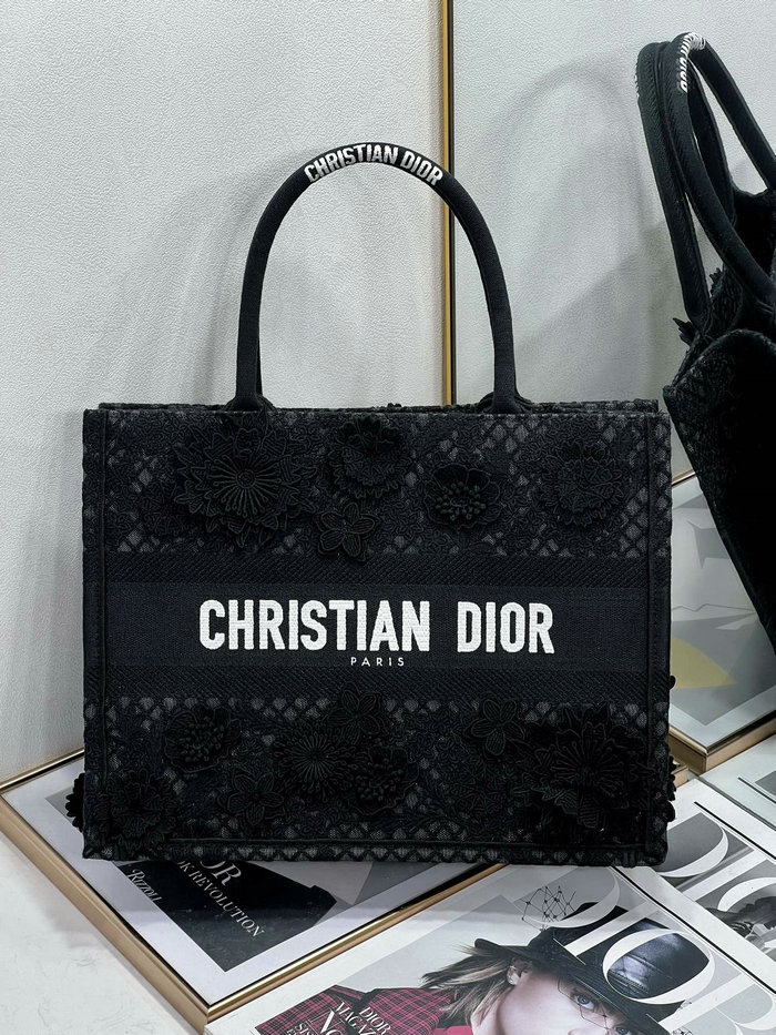 Dior Embroidered Canvas Book Tote Black M1286609