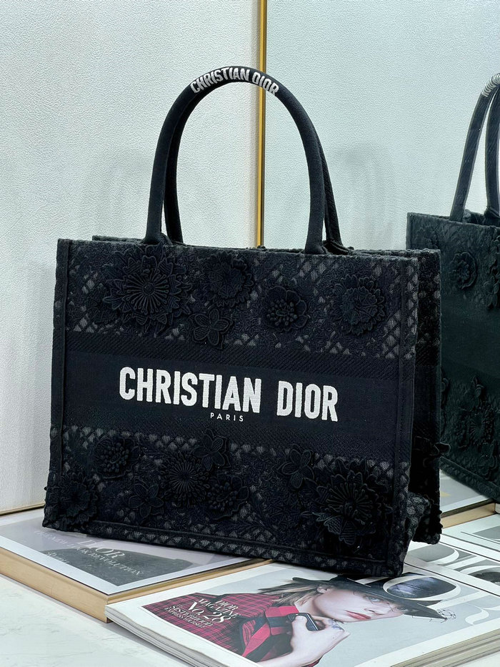 Dior Embroidered Canvas Book Tote Black M1286609