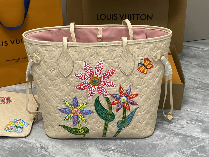 LV x YK Neverfull MM Cream M21733