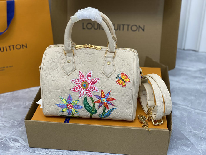 LV x YK Speedy Bandouliere 25 Cream M46415