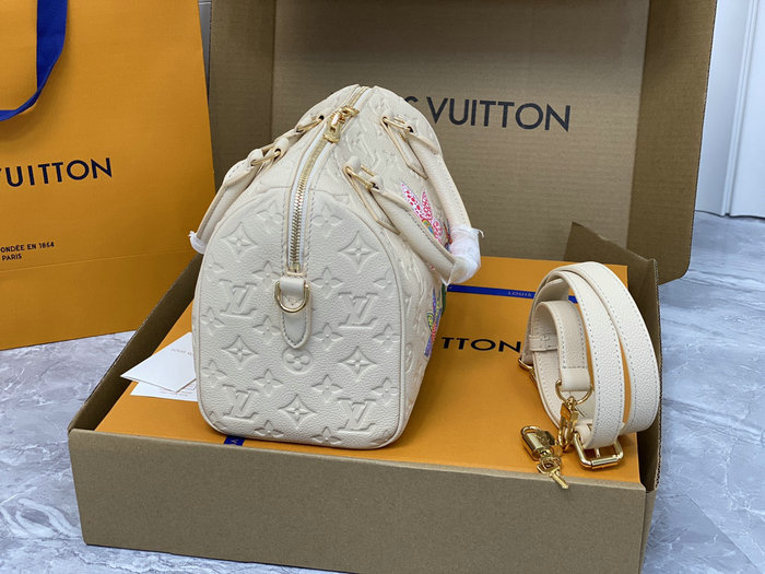 LV x YK Speedy Bandouliere 25 Cream M46415