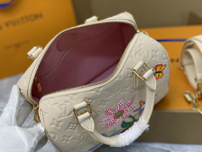 LV x YK Speedy Bandouliere 25 Cream M46415