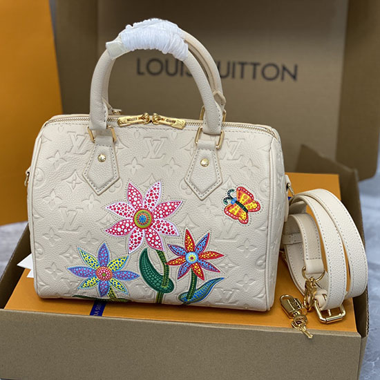 LV x YK Speedy Bandouliere 25 Cream M46415