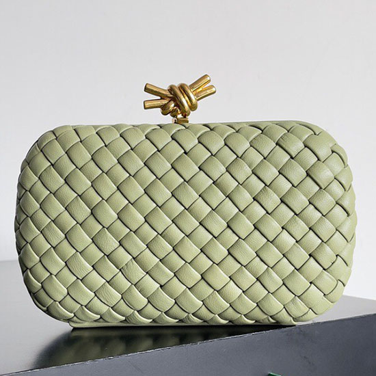 Bottega Veneta Classic Knot Clutch Travertine B717622