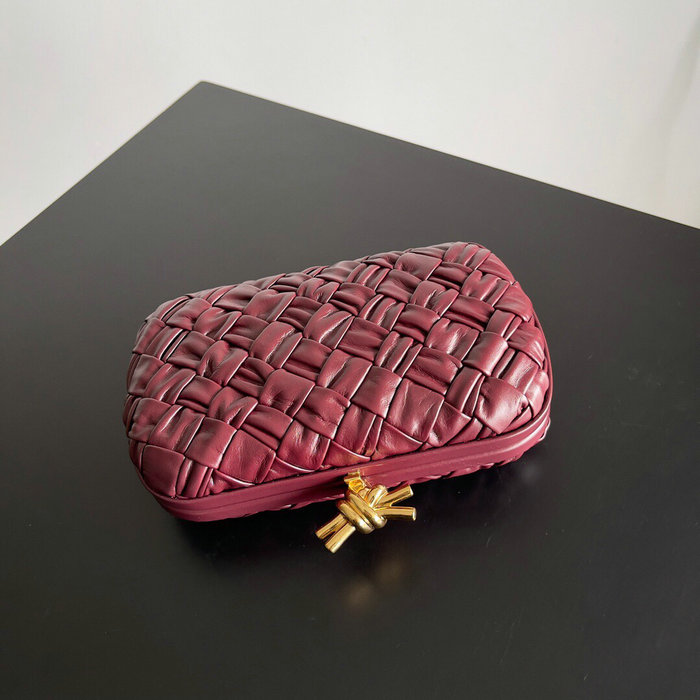 Bottega Veneta Knot Clutch Burgundy B717622