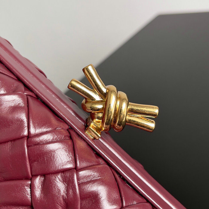 Bottega Veneta Knot Clutch Burgundy B717622