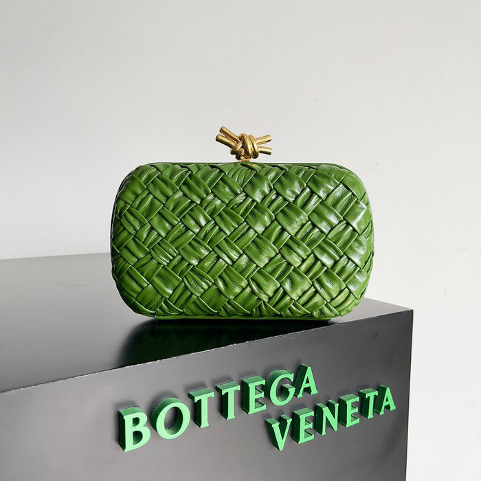 Bottega Veneta Knot Clutch Dark Green B717622