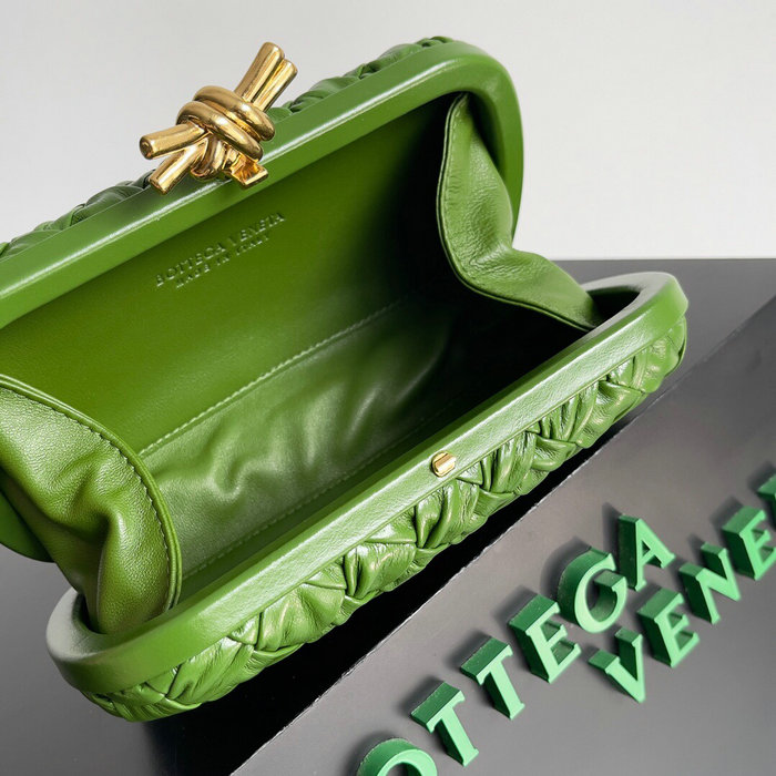 Bottega Veneta Knot Clutch Dark Green B717622