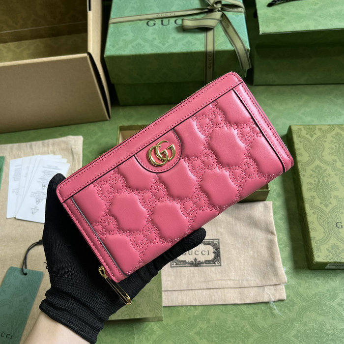 Gucci leather wallet pink 723784