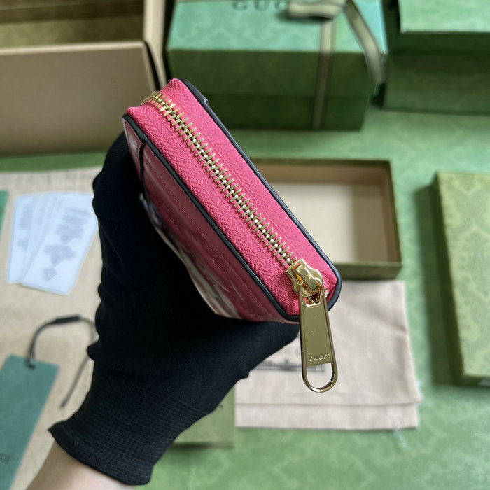 Gucci leather wallet pink 723784