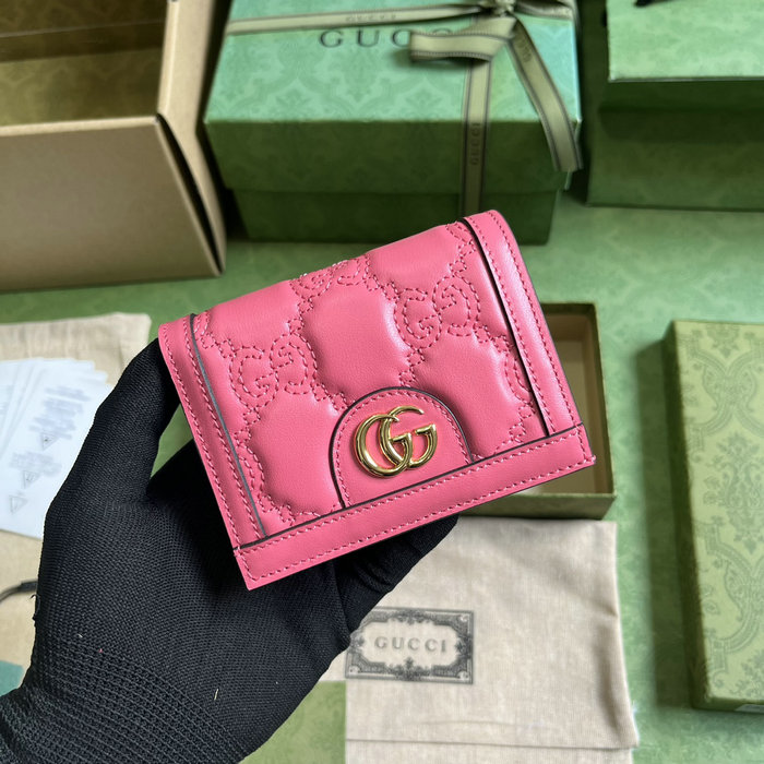 Gucci leather wallet pink 723786