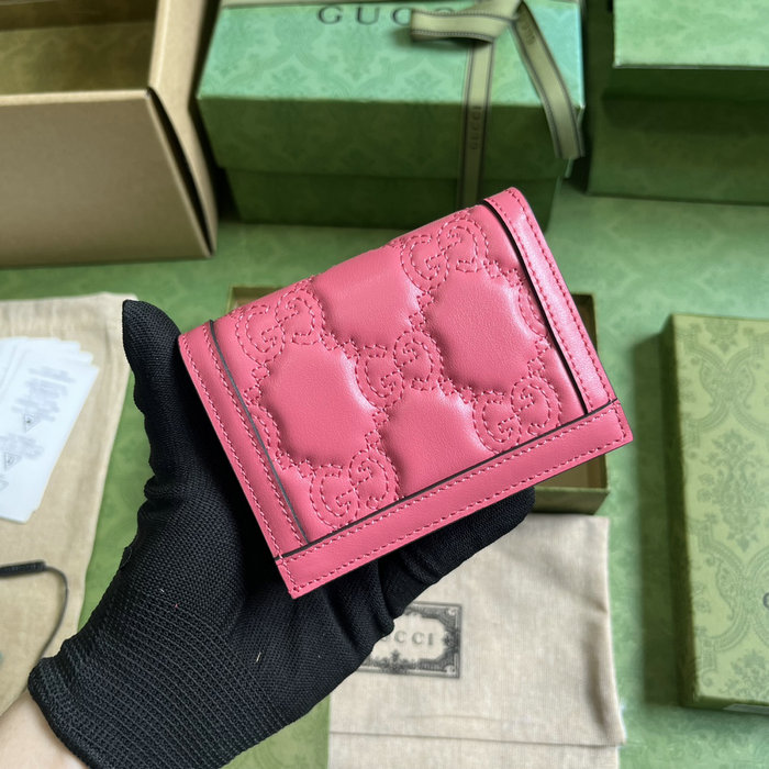 Gucci leather wallet pink 723786