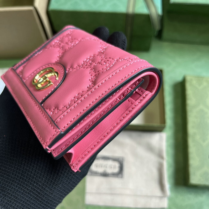 Gucci leather wallet pink 723786