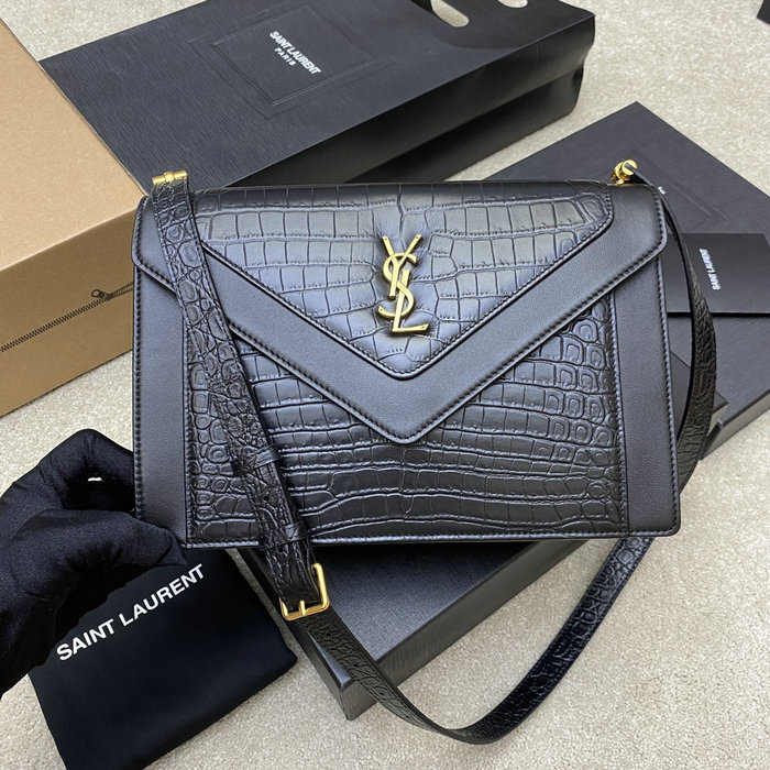 Saint Laurent Embossed Crocodile Gaby Satchel 668863