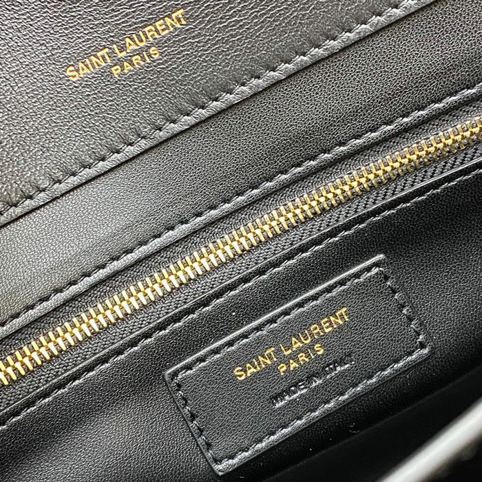 Saint Laurent Lambskin Gaby Satchel Black&Gold 668863