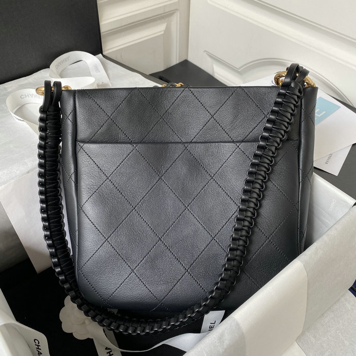 Chanel Calfskin Hobo Bag Black AS4210