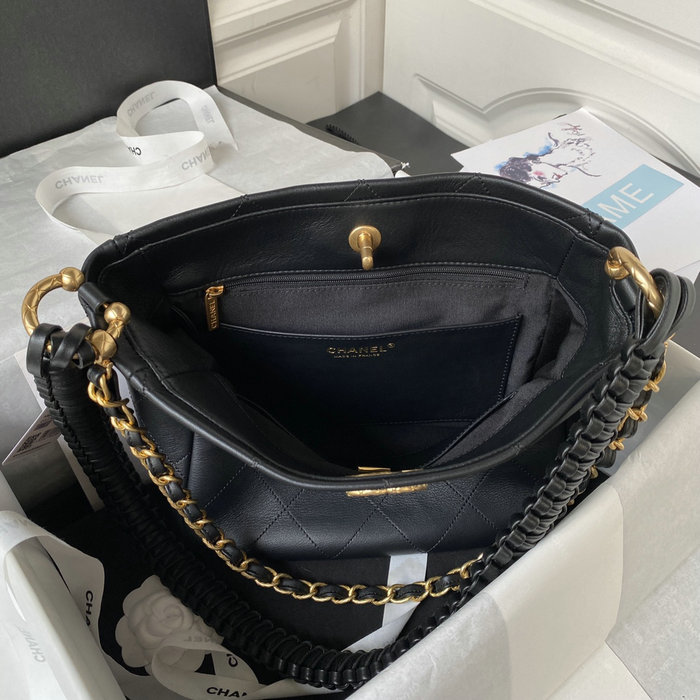 Chanel Calfskin Hobo Bag Black AS4210