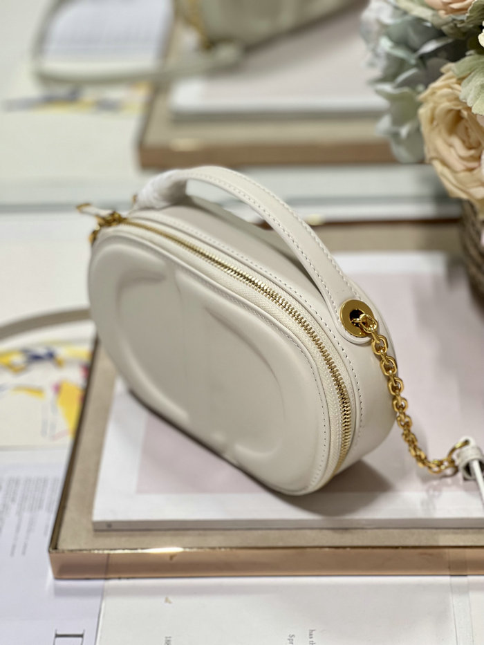 Dior CD Signature Oval Camera Bag White S2201