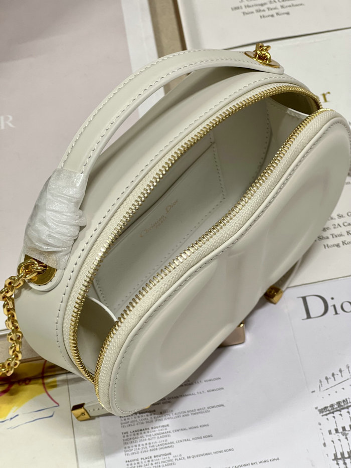 Dior CD Signature Oval Camera Bag White S2201