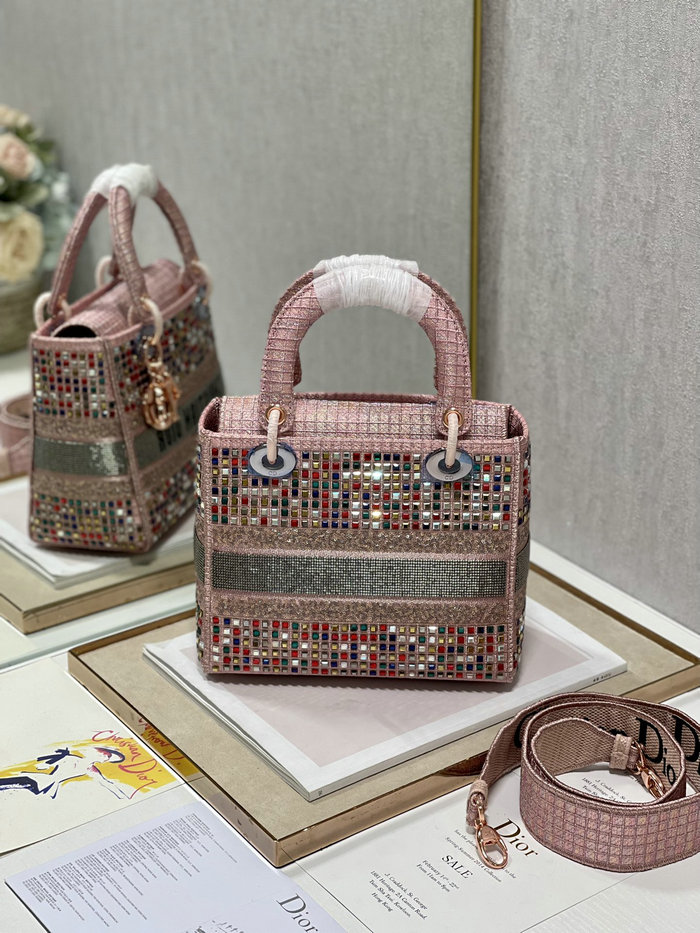 Medium Lady Embroidered Canvas D-lite Bag DM0553