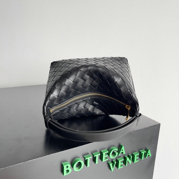 Bottega Veneta Intreccio Leather Toiletry Bag Black B754443