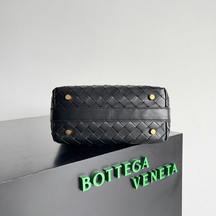 Bottega Veneta Intreccio Leather Toiletry Bag Black B754443