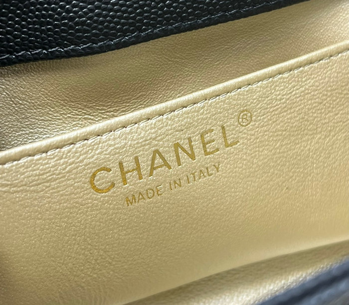 Chanel Grained Calfskin Flap Bag Black AS3982