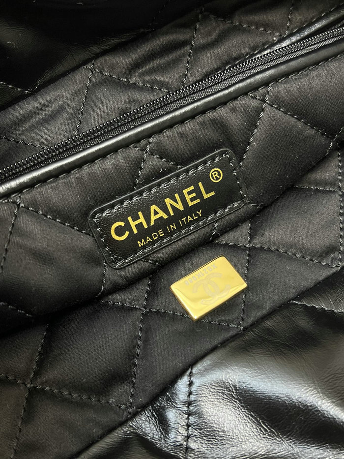 Chanel Shiny Calfskin Small Handbag Black AS3260