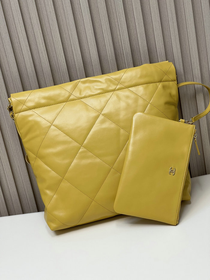 Chanel Shiny Calfskin Small Handbag Yellow AS3260