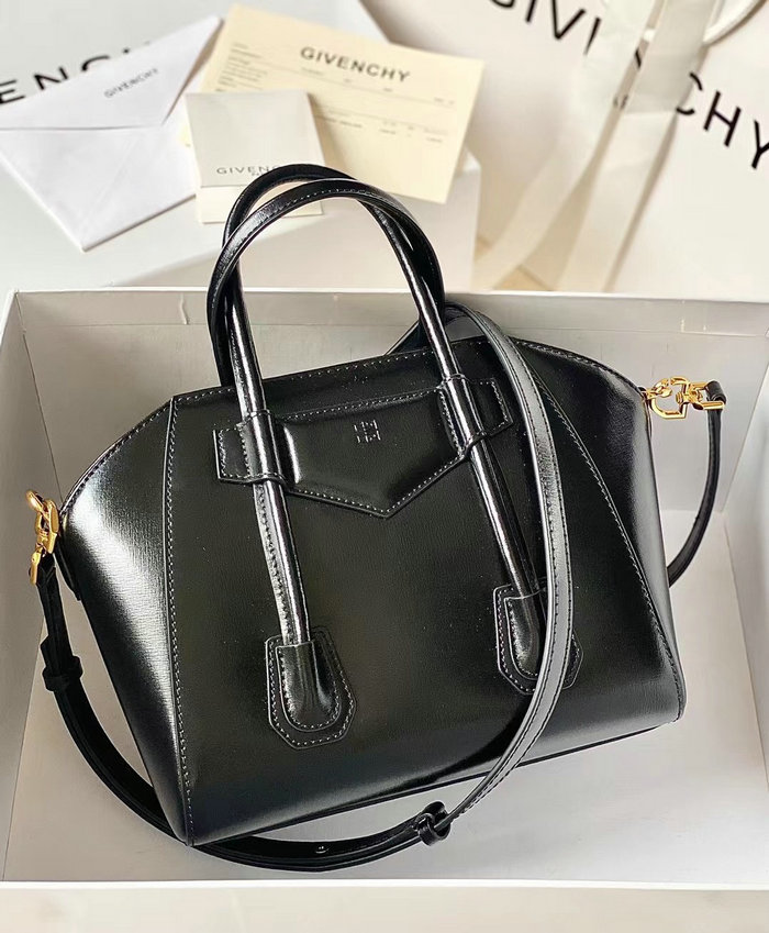 Givenchy Mini Antigona Lock Leather Satchel Black G199115