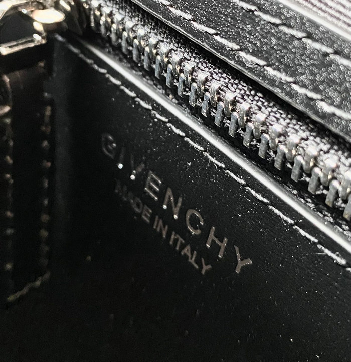 Givenchy Mini Antigona Lock Leather Satchel Black with Silver G199115