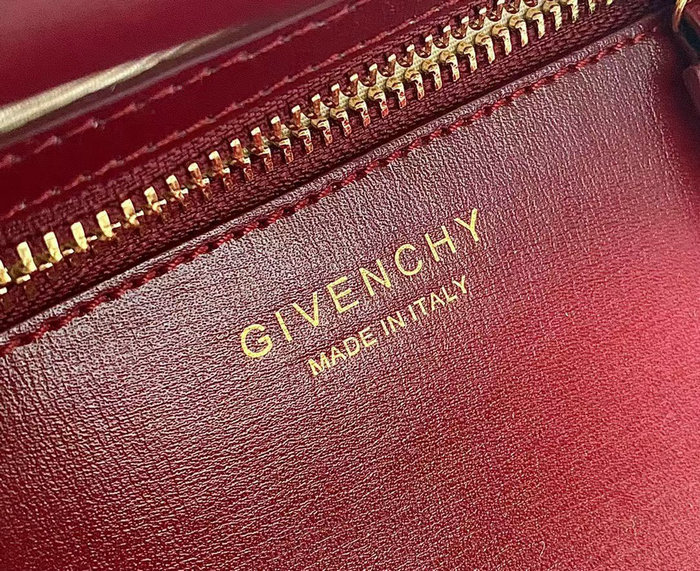 Givenchy Mini Antigona Lock Leather Satchel Burgundy G199115