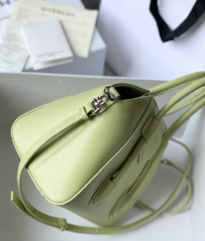 Givenchy Mini Antigona Lock Leather Satchel Green G199115