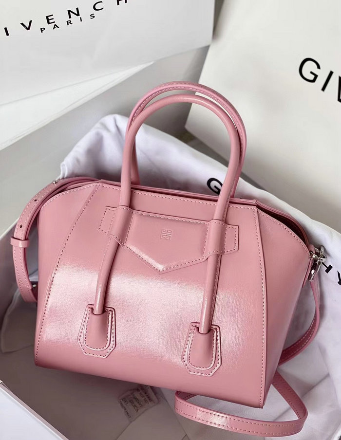 Givenchy Mini Antigona Lock Leather Satchel Pink G199115