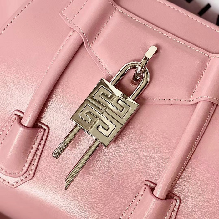 Givenchy Mini Antigona Lock Leather Satchel Pink G199115