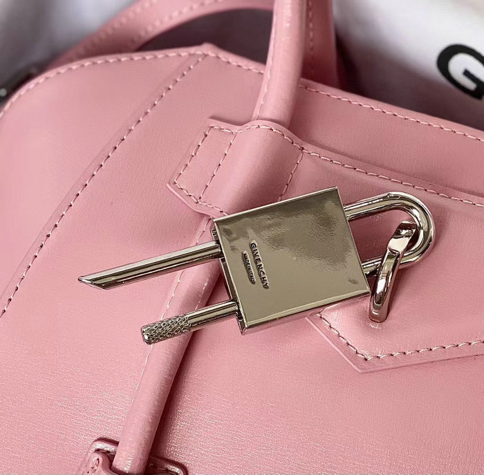 Givenchy Mini Antigona Lock Leather Satchel Pink G199115