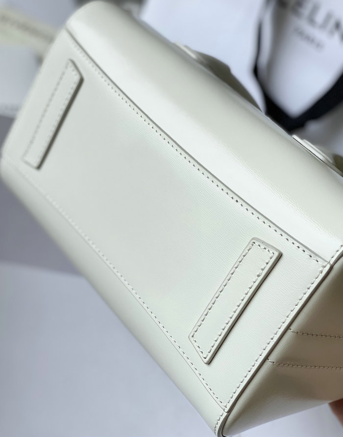 Givenchy Mini Antigona Lock Leather Satchel White G199115