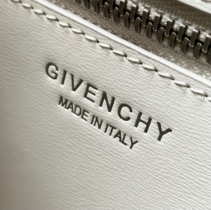 Givenchy Mini Antigona Lock Leather Satchel White G199115